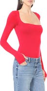 AFRM Ines Long Sleeve Square Neck Top