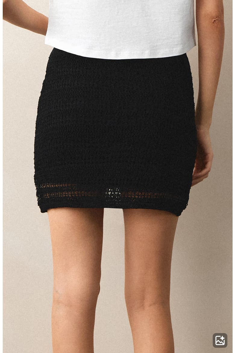 Openwork Knit Skirt, Alternate, color, BLACK