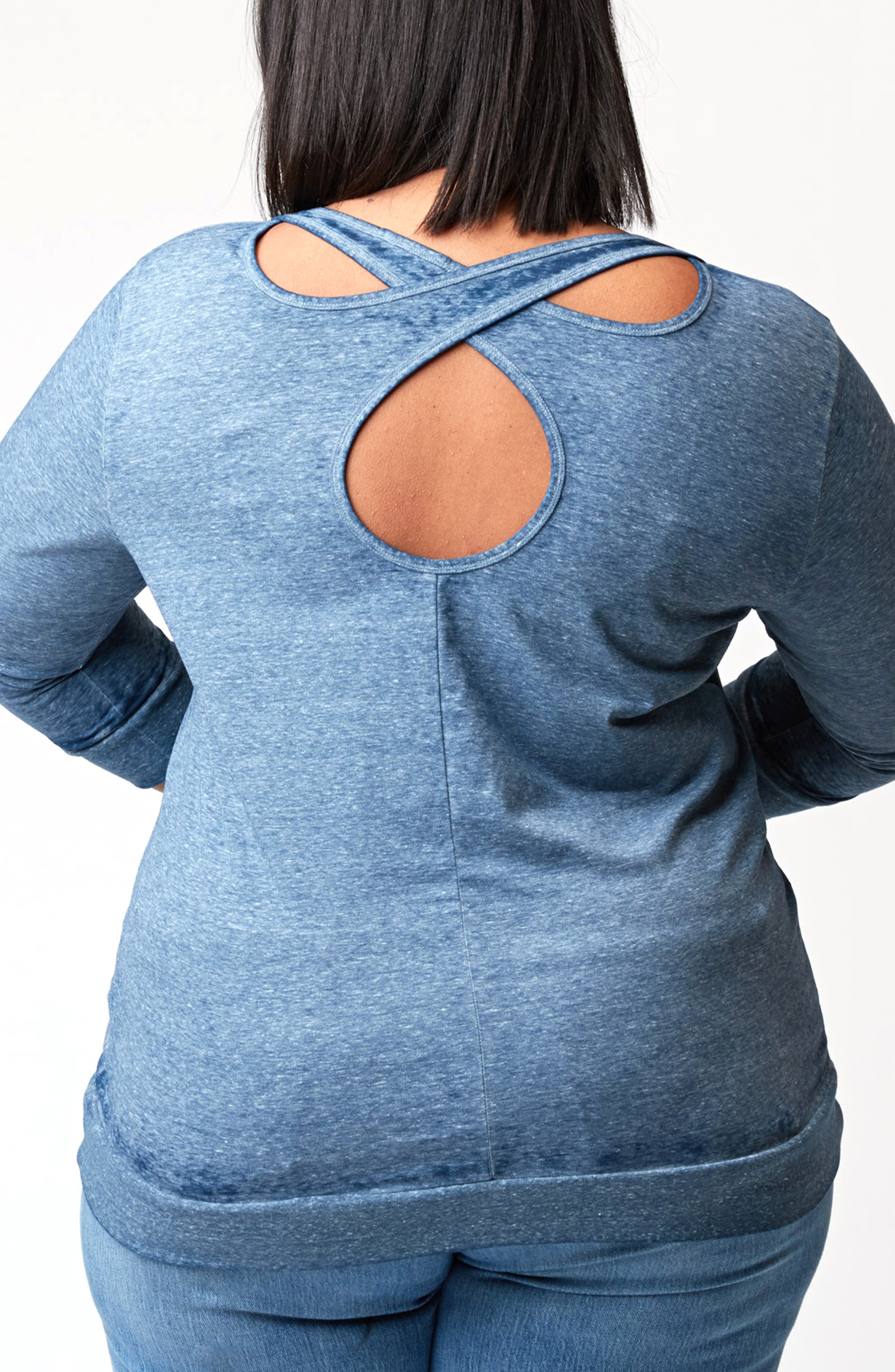 Selena Long Sleeve Burnout Tunic Top - image 2