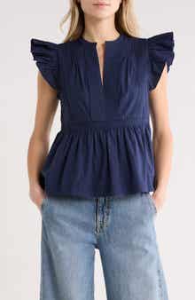 Ulla Johnson Luise Flutter Sleeve Top