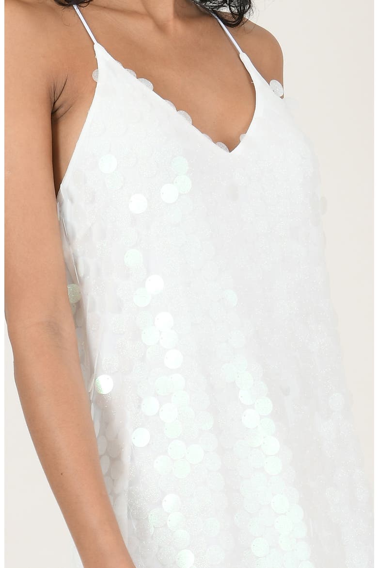 Strappy Sequin Minidress, Alternate, color, WHITE