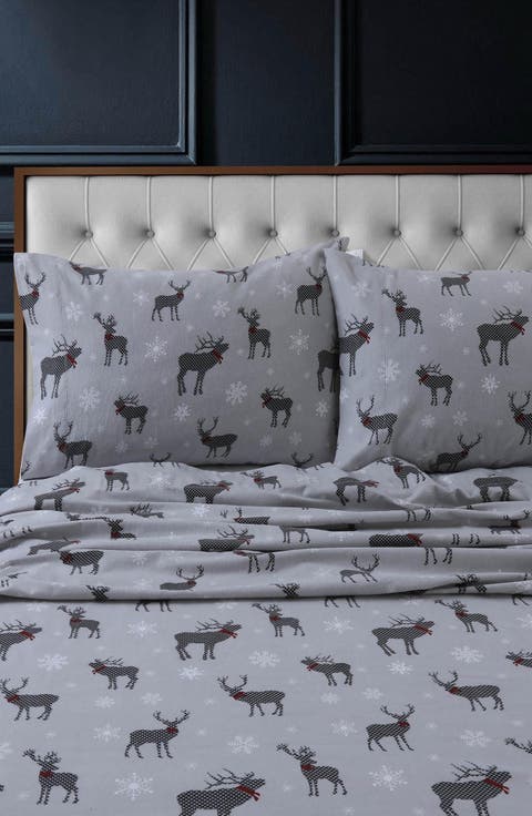 Checkered Buck Cotton Flannel Sheet Set