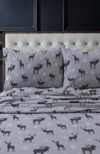 AZORES HOME Checkered Buck Cotton Flannel Sheet Set