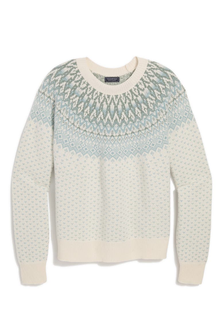 Fair Isle Merino Wool Blend Crewneck Sweater, Main, color, FAIRISLE AQUA HAZE