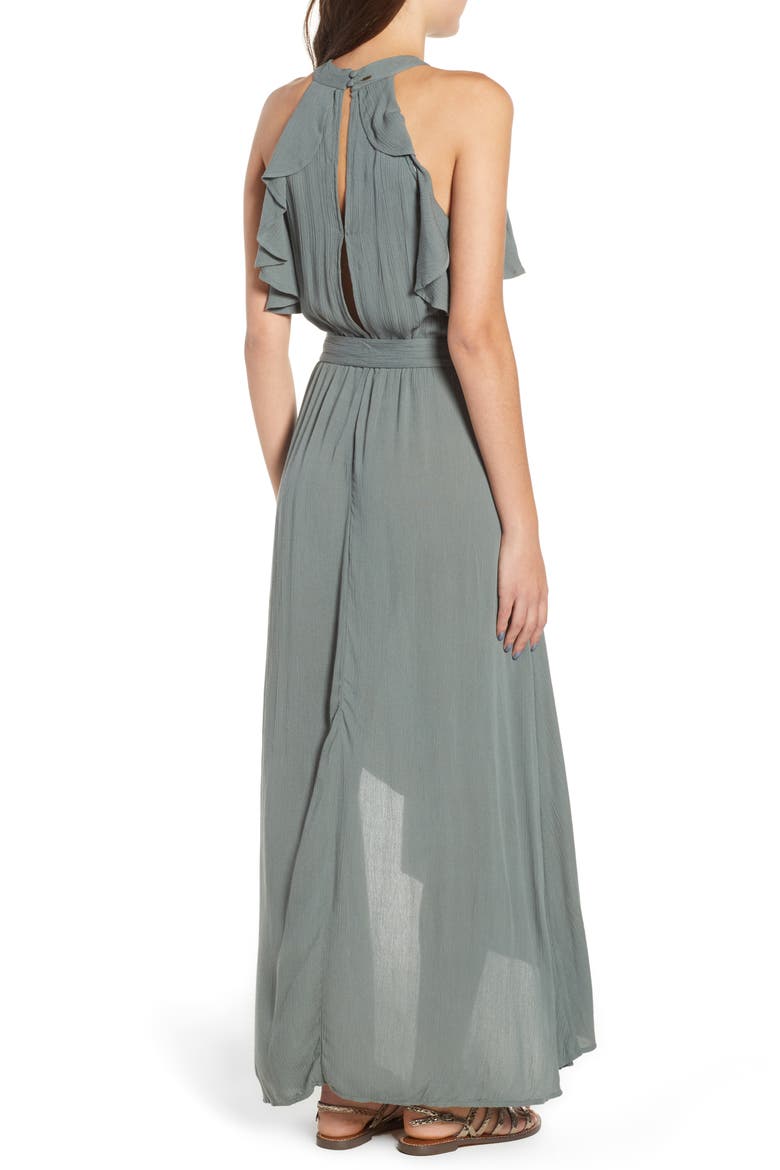Misty Asymmetrical Dress, Alternate, color, BALSAM GREEN