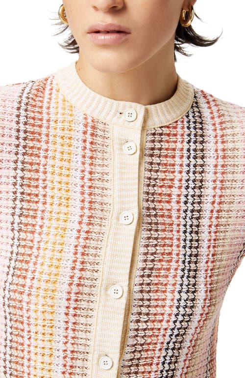 Missoni Crewneck Cardigan In Cotton Blend Caperdoni Motif In Multicoloured 2