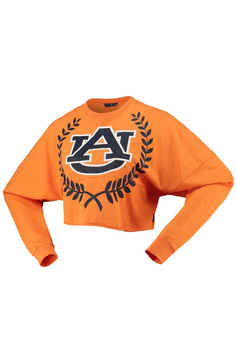 SPIRIT JERSEY Women's Orange Auburn Tigers Laurels Crop Long Sleeve T-Shirt, Alternate, color,