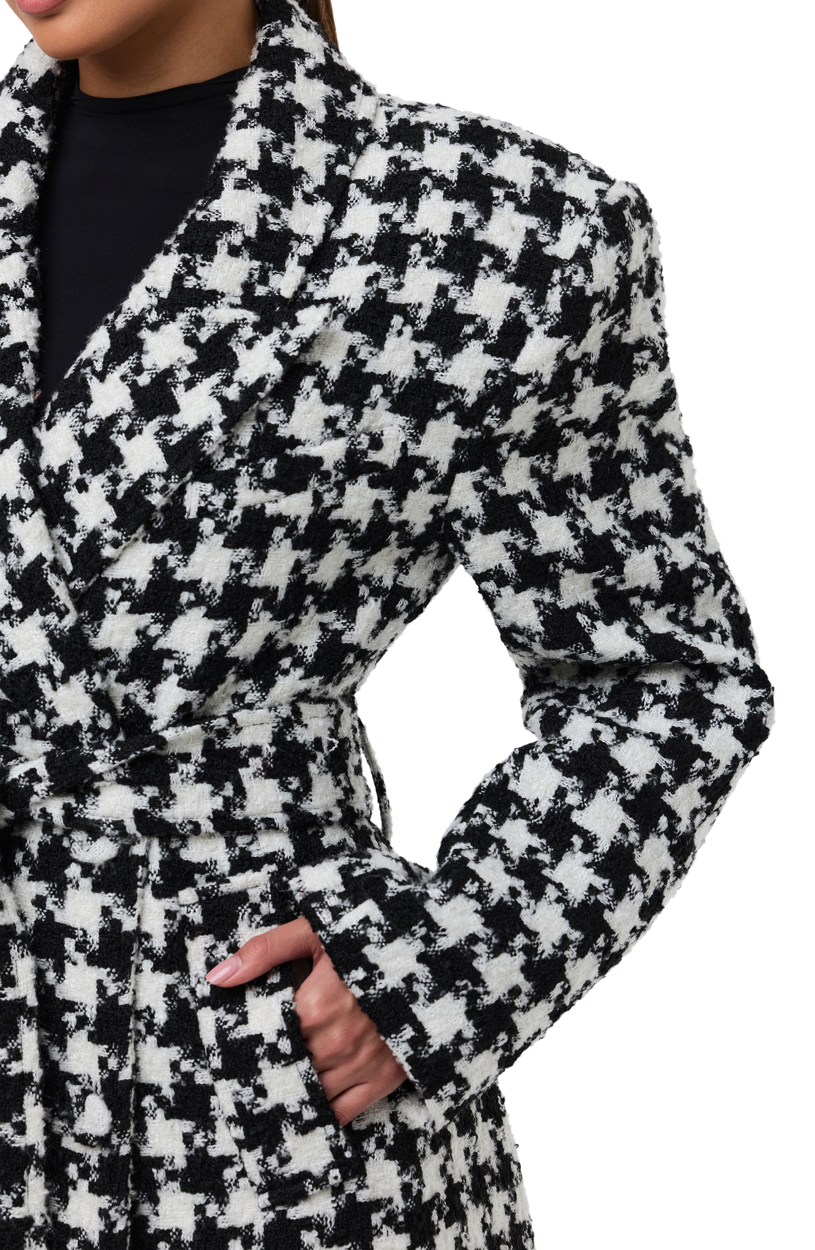 Long Houndstooth Trench Coat (Women) | Nordstromrack