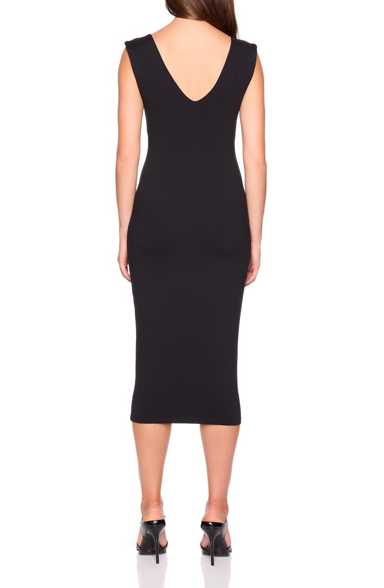 Susana Monaco Double V-Neck Jersey Midi Dress, Alternate, color, Black