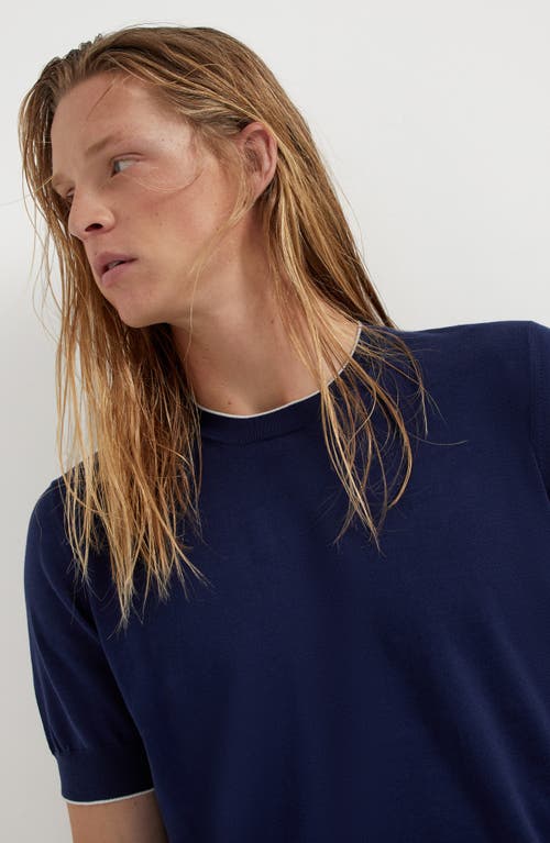 Brunello Cucinelli Men Cotton T-shirt In Azure
