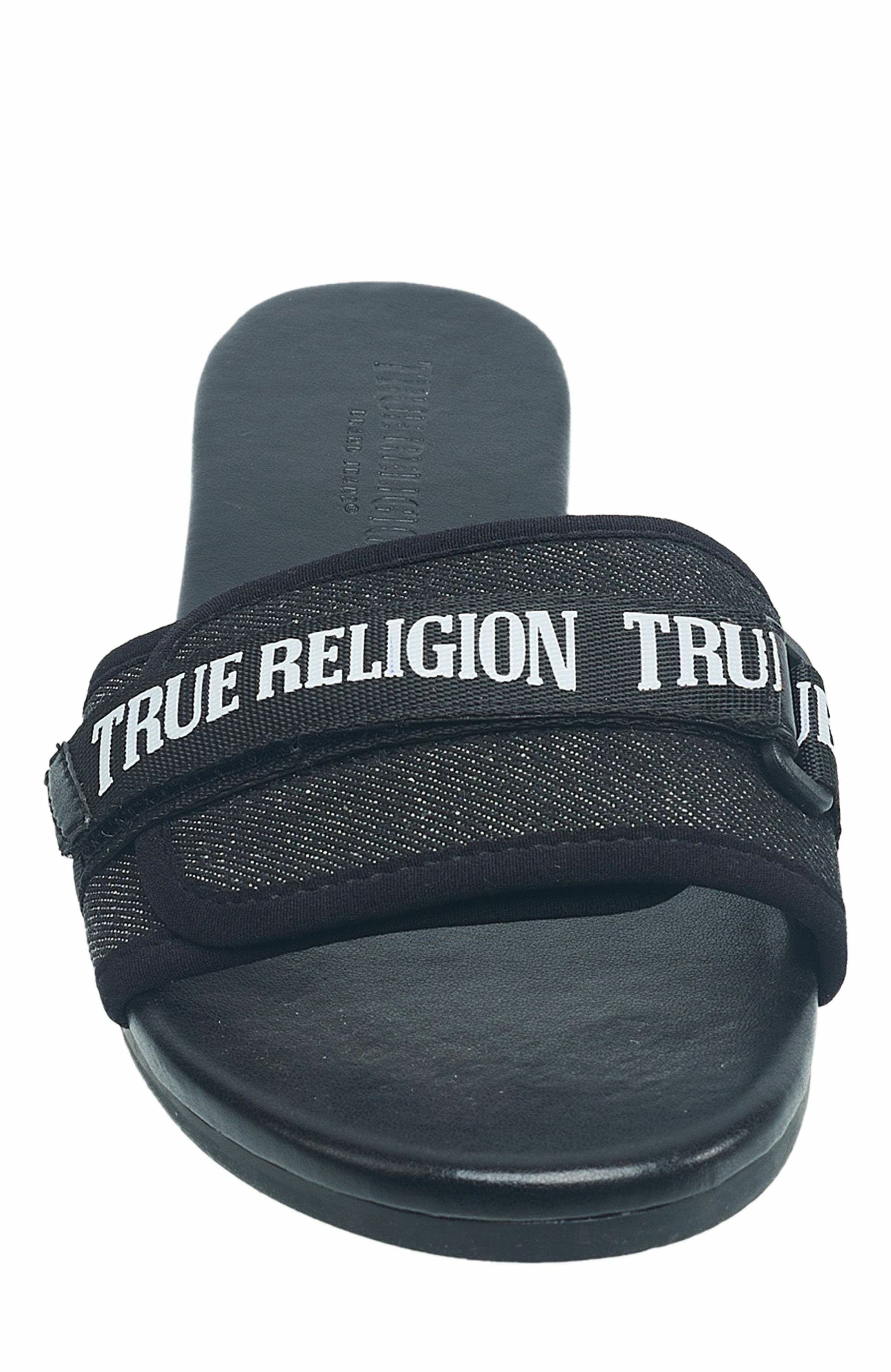 True Religion Ladies Missy Logo Adjustable Sandal, Alternate, color, 