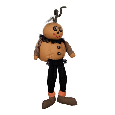 Jack-O-Lantern Halloween Vintage Folk Art Figurine 8.25"
