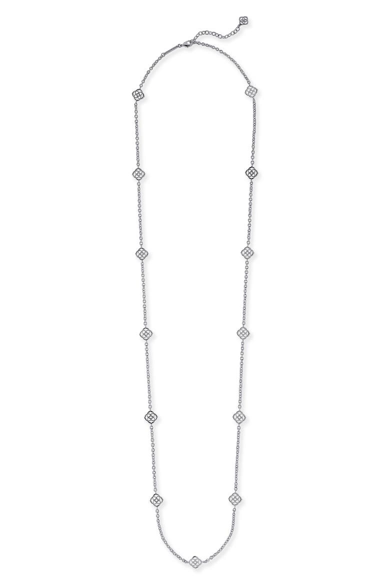 'Devalyn' Station Necklace, Main, color, SILVER