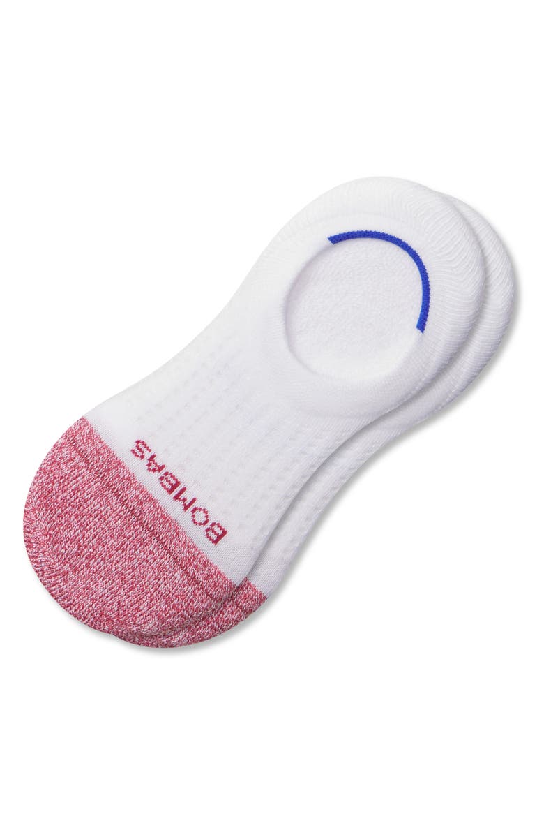 Bombas Stripe Perforated No-Show Socks, Alternate, color, Cinnabar