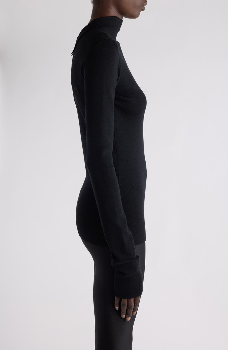 Balenciaga Reverse Wool Blend Polo Sweater, Alternate, color, 