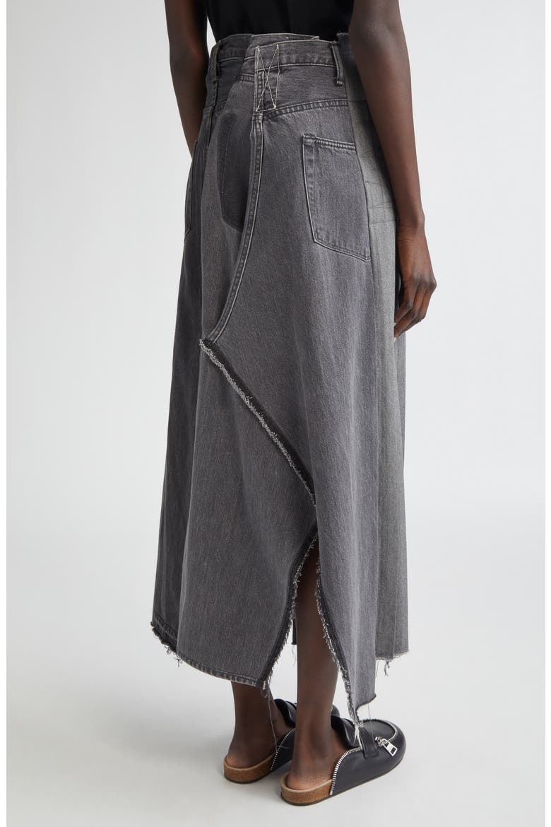 Remake Denim Mark VI Maxi Skirt, Alternate, color, BLACK ASSORT