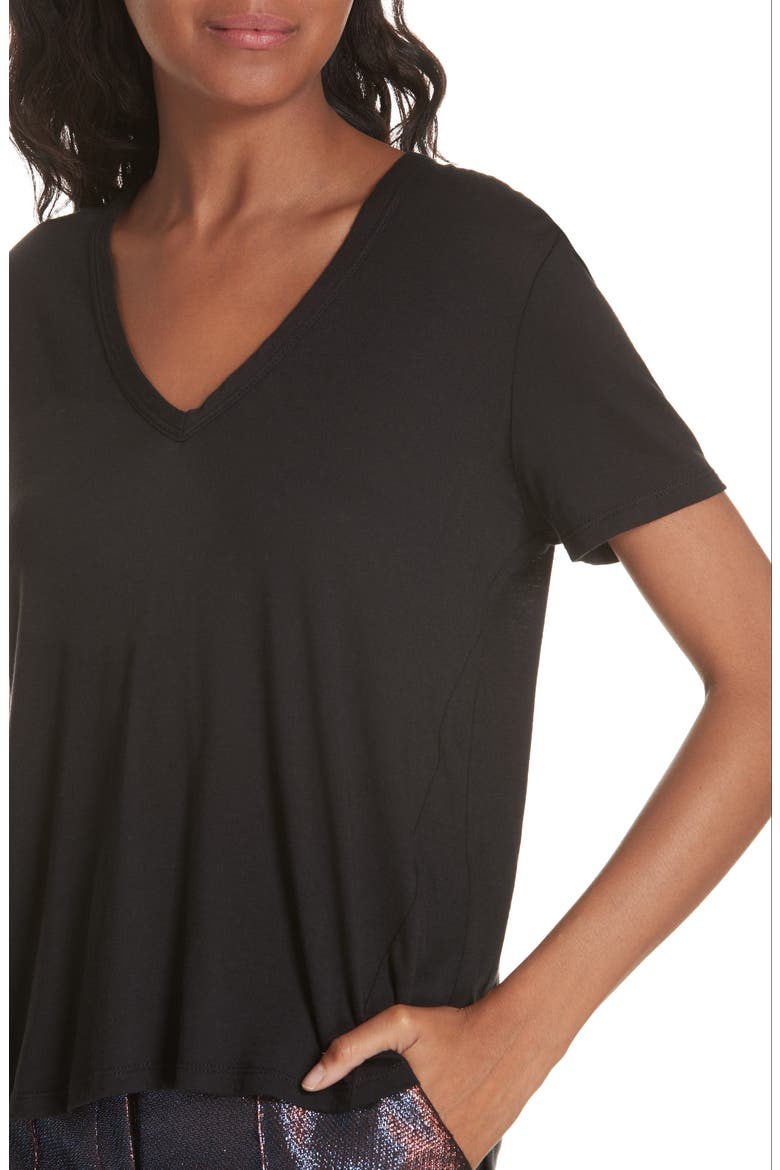 Cindy V-Neck T-Shirt, Alternate, color, BLACK