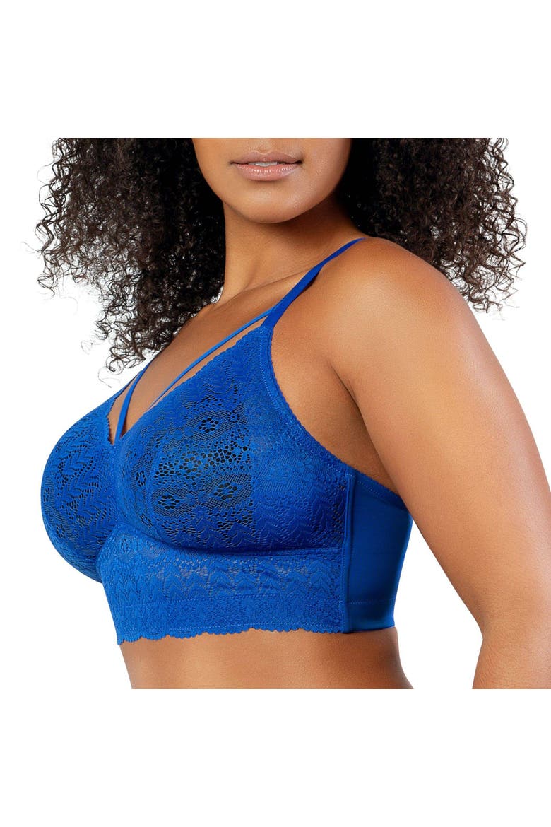 Mia Wire-Free Padded Lace Bralette, Alternate, color, Sapphire