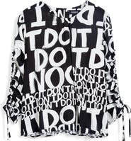 Desigual Lettering Ruched Sleeve Top