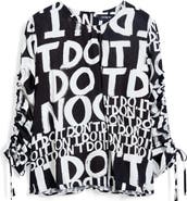 Desigual Lettering Ruched Sleeve Top