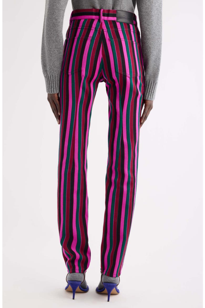 Stripe Slim Wool Trousers, Alternate, color, GREEN - PINK 1