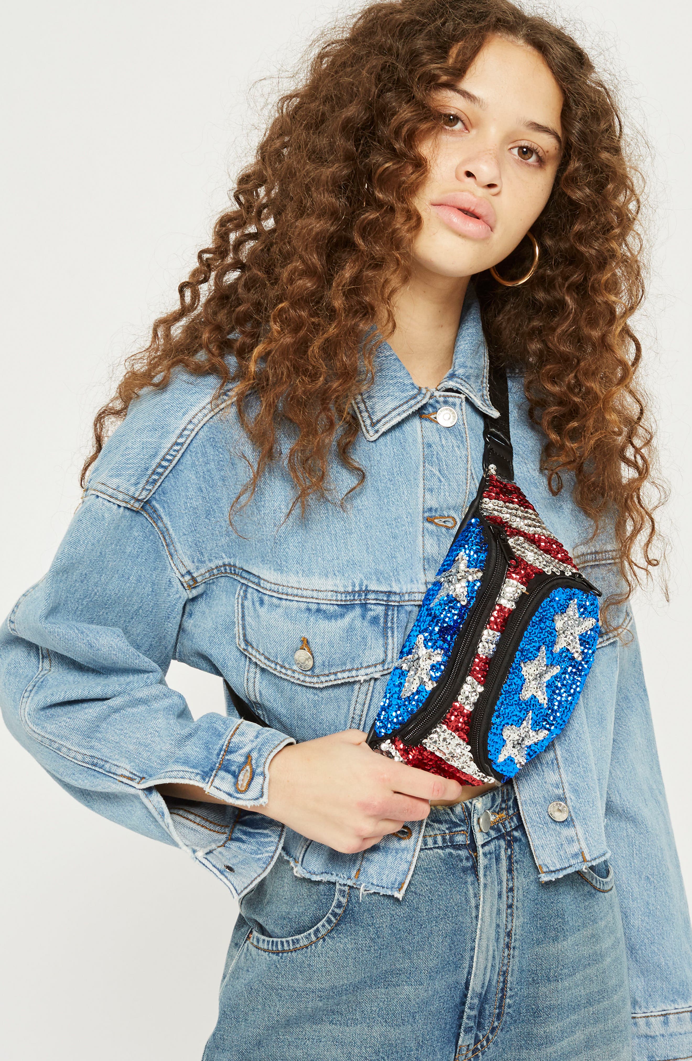 Florida Sequin Bum Bag, Alternate, color, BLUE MULTI