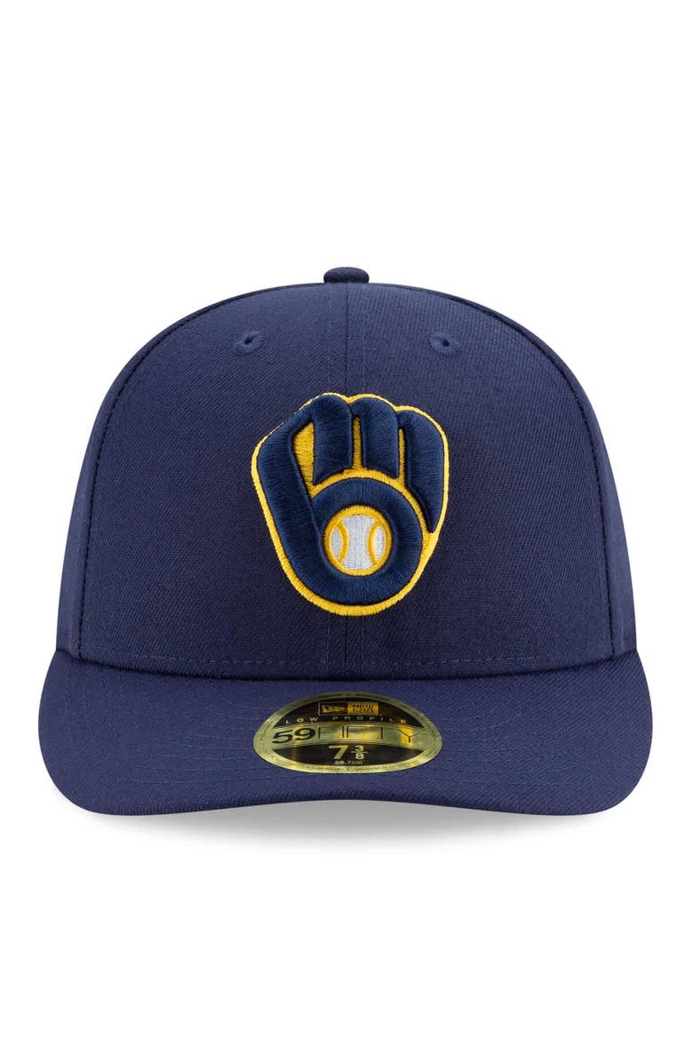 New Era Men's New Era Navy Milwaukee Brewers 2025 MLB Postseason Side Patch Low Profile 59FIFTY Fitted Hat, Alternate, color, Navy