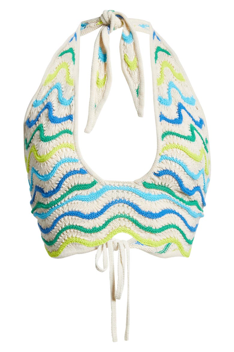Jade Halter Crop Sweater Cover-Up Top, Alternate, color, JADE MULTI