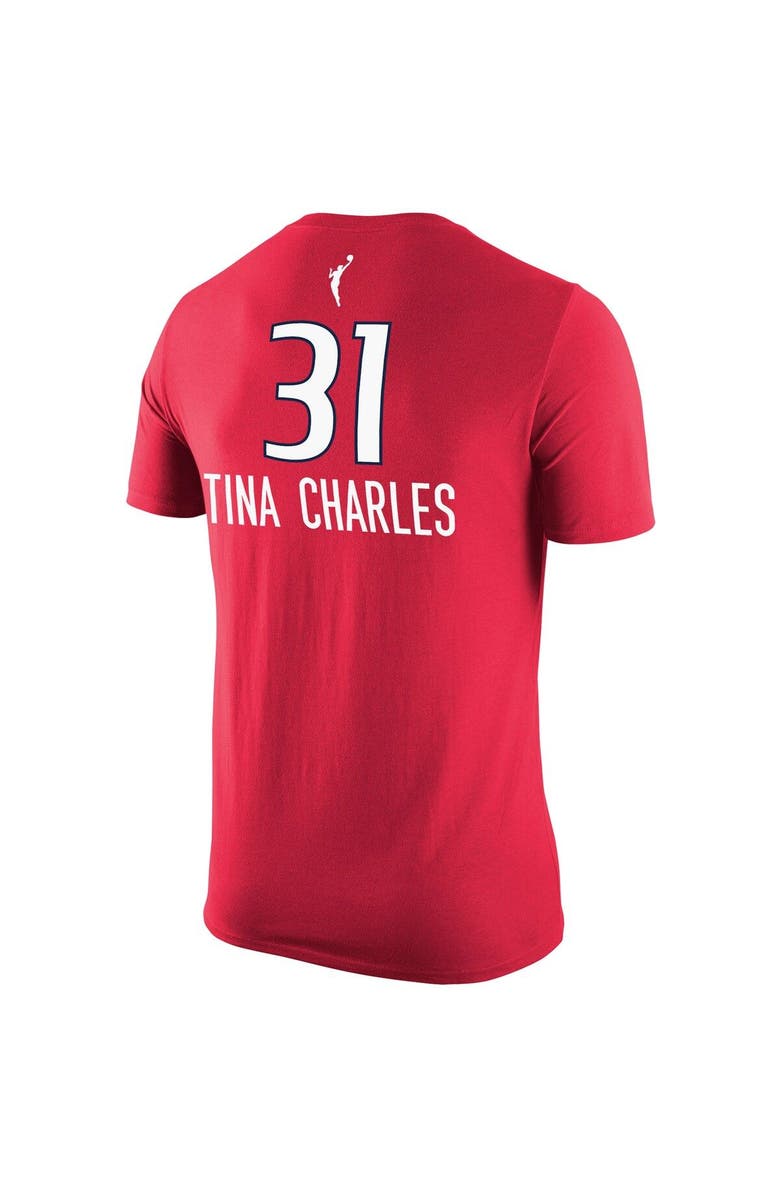 Nike Men's Nike Tina Charles Red Washington Mystics Explorer Edition Name & Number T-Shirt, Alternate, color, 
