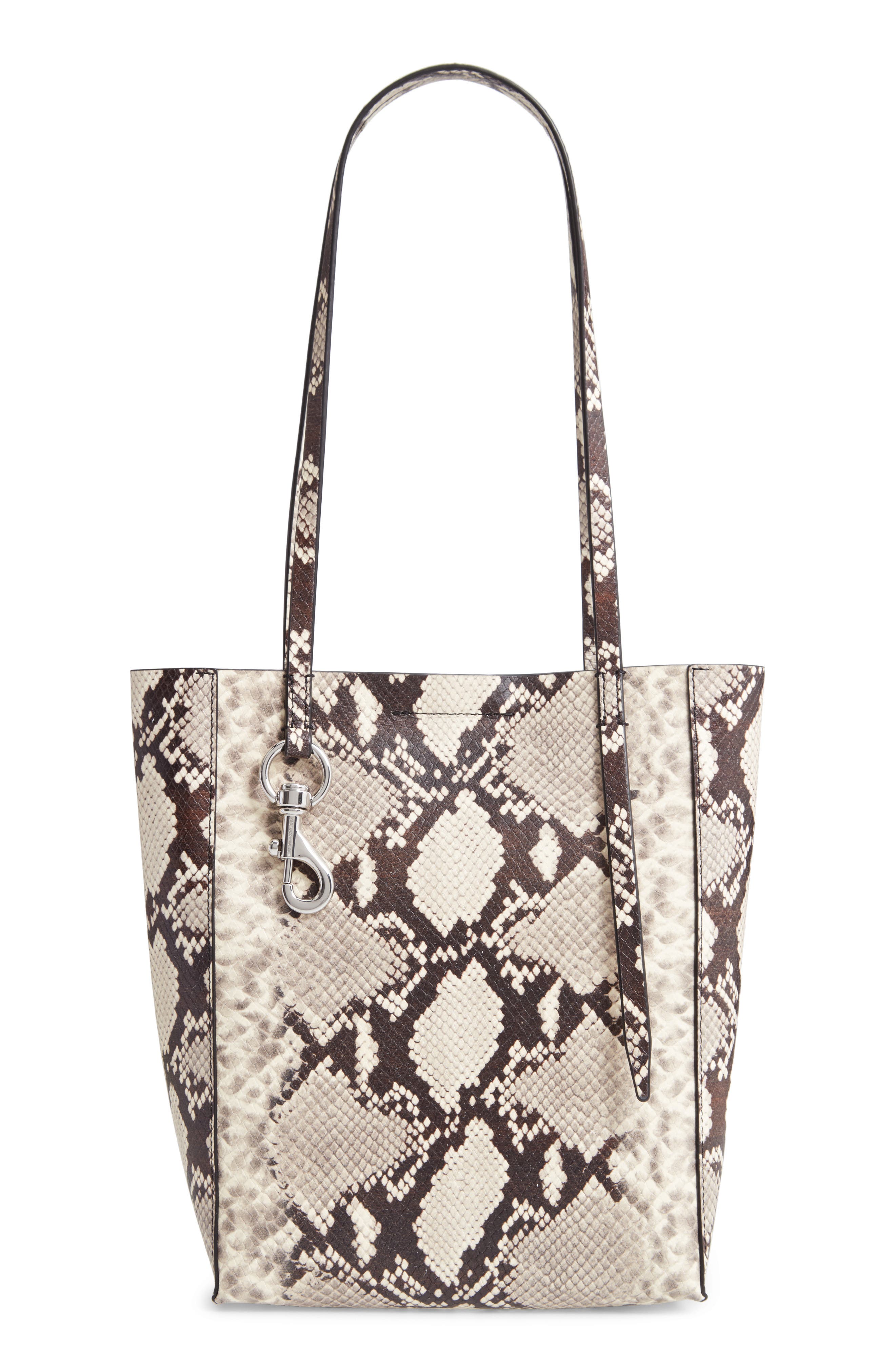 Rebecca Minkoff Small Stella Embossed Leather North/South Tote, Main, color, 