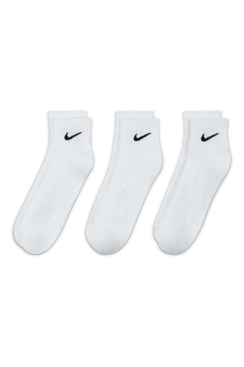 Kids' Assorted 3-Pack Dri-FIT Everyday Cushioned Ankle Socks, Main, color, WHITE/ BLACK