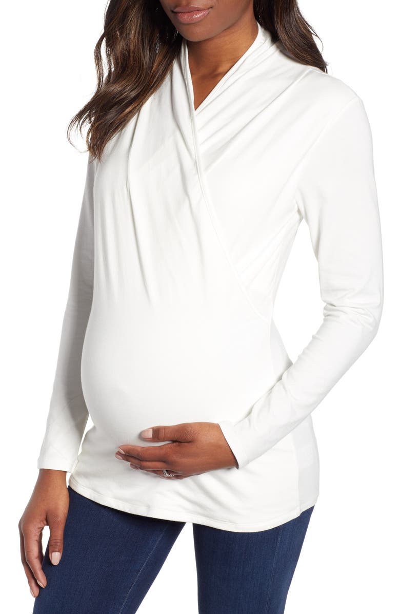 Angel Maternity Maternity/Nursing Top, Main, color, White