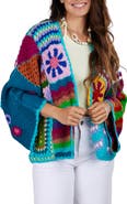 SAACHI Mixed Pattern Crocheted Cardigan