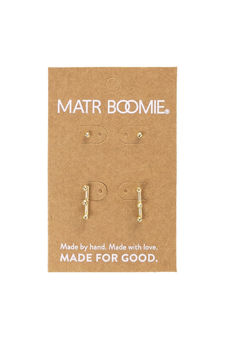 Pari Dot Bar Earring Set - Set of 2, Alternate, color, Gold