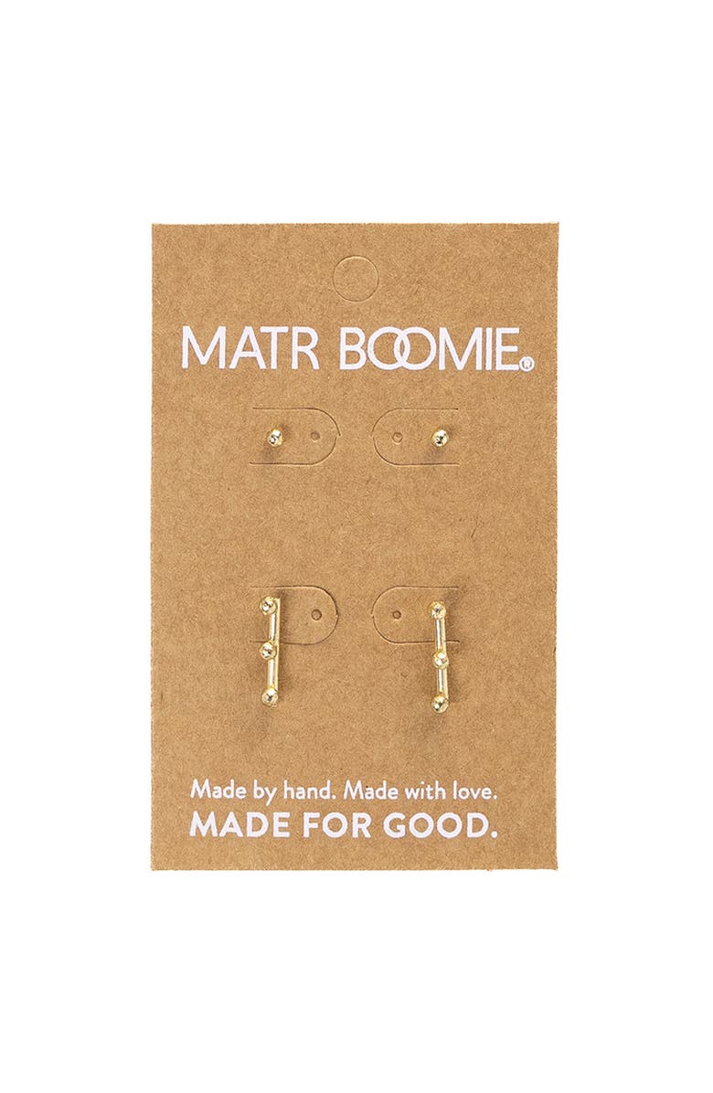 Matr Boomie Pari Dot Bar Earring Set - Set of 2, Alternate, color, Gold