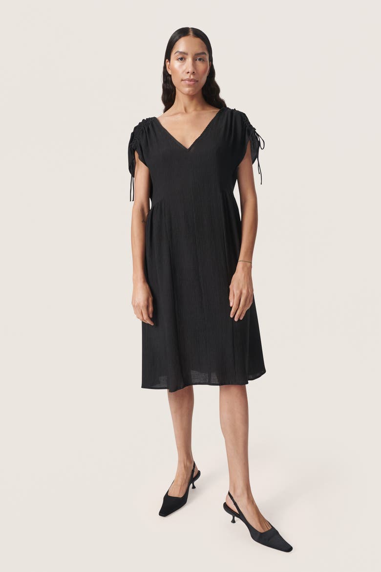Kehlani Open Back Short Sleeve Dress, Alternate, color, Black