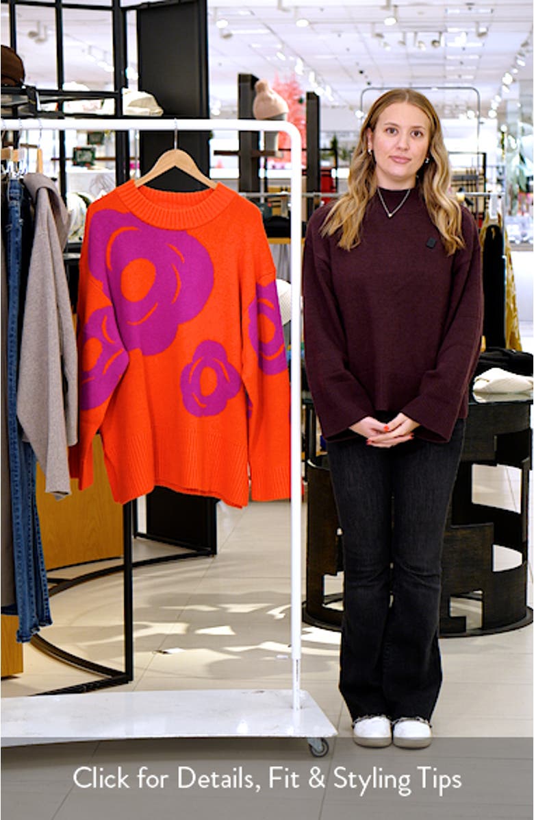 Kartakteri Tumma Floral Jacquard Merino Wool & Mohair Blend Sweater, sales video thumbnail