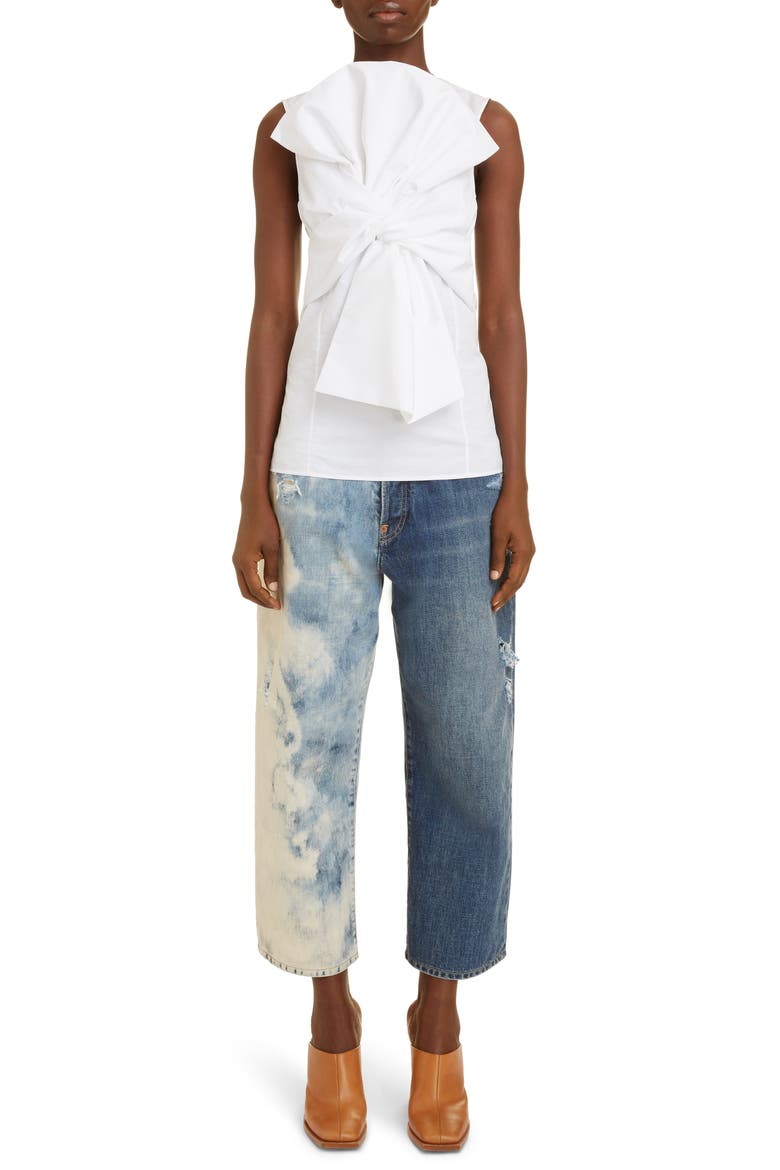 Ripped Acid Dipped Wide Leg Crop Jeans, Alternate, color, MEDIUM BLUE
