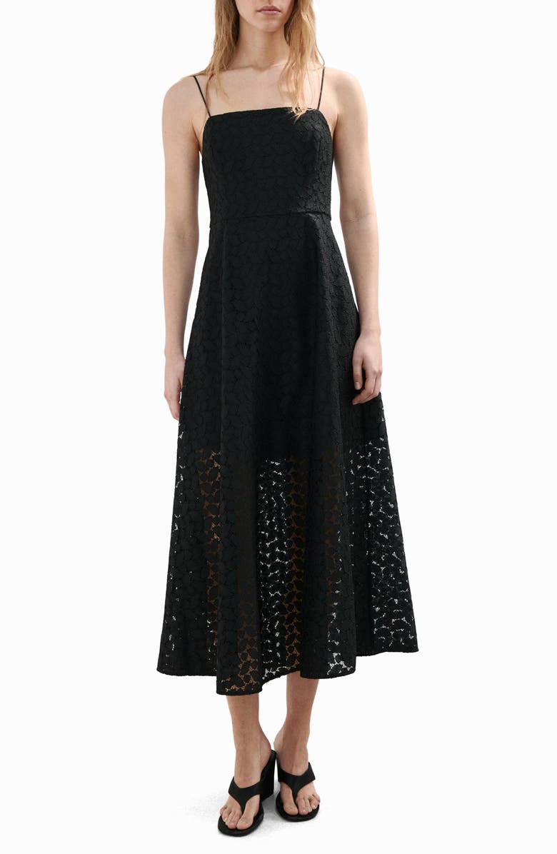 MANGO Cutwork Embroidery Midi Dress, Main, color, 