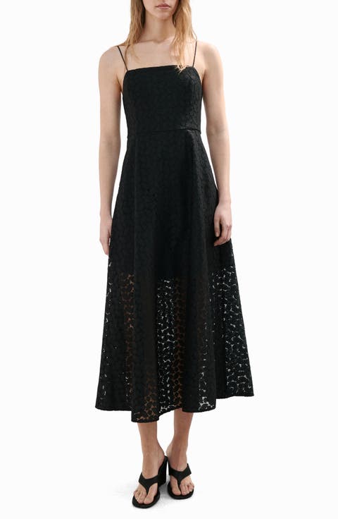Cutwork Embroidery Midi Dress