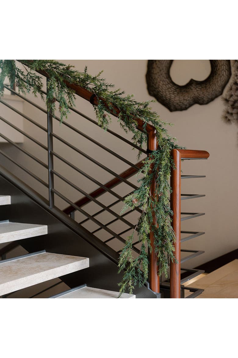 9' Artificial Pine Garland with Pinecones, Alternate, color, Green
