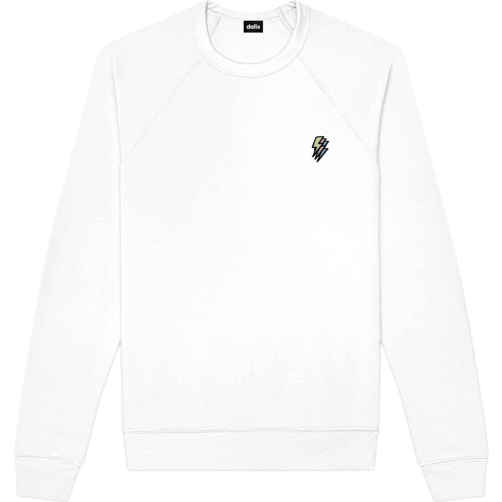 Dalix Lightning Fleece Sweatshirt In White