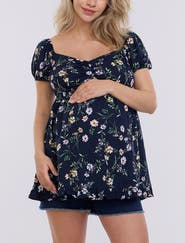 MOTHERHOOD MATERNITY Off the Shoulder Short Sleeve Babydoll Maternity Top