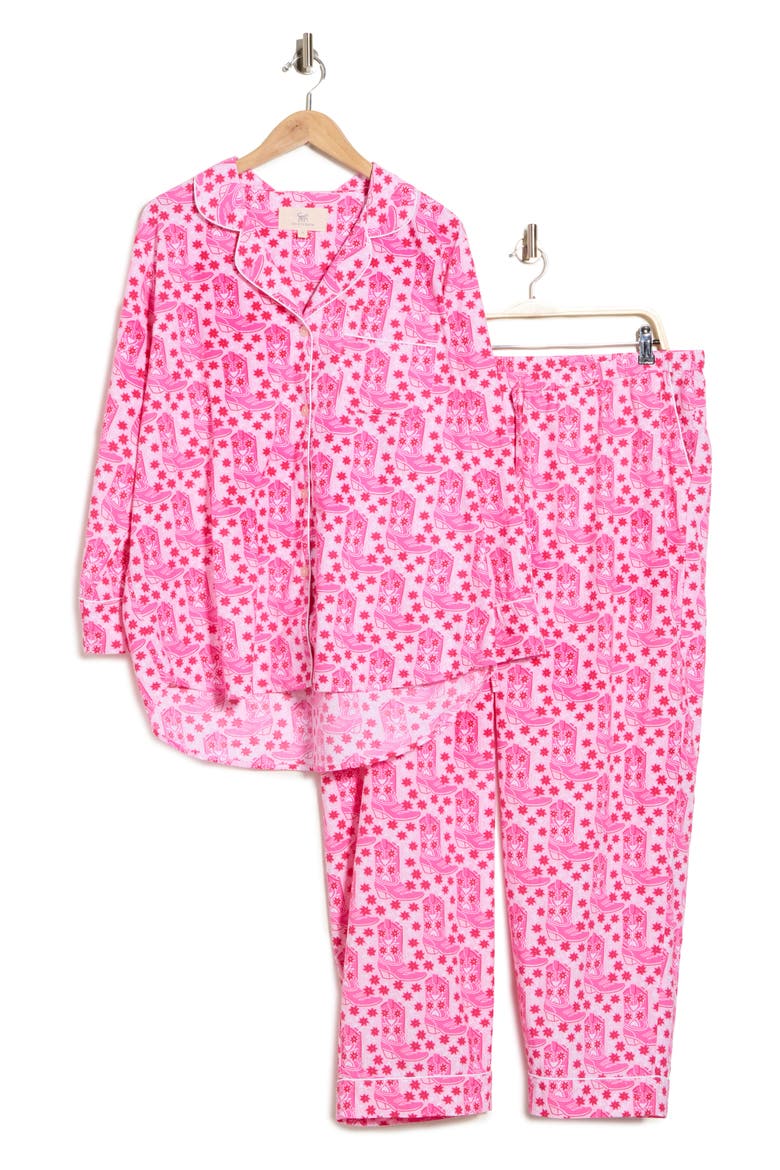 Printed Long Pajamas, Main, color, PARTY PINK