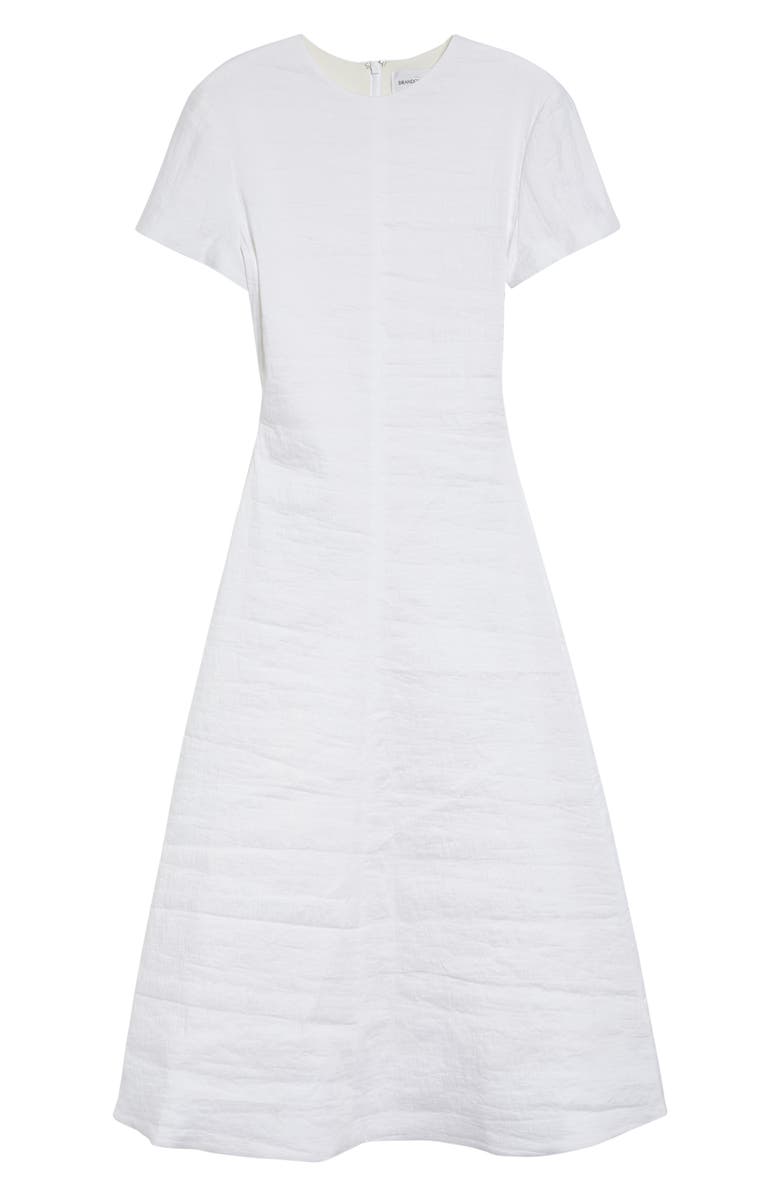 Brandon Maxwell The Ridley Short Sleeve Midi Dress, Alternate, color, White