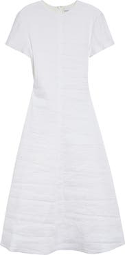 Brandon Maxwell The Ridley Short Sleeve Midi Dress