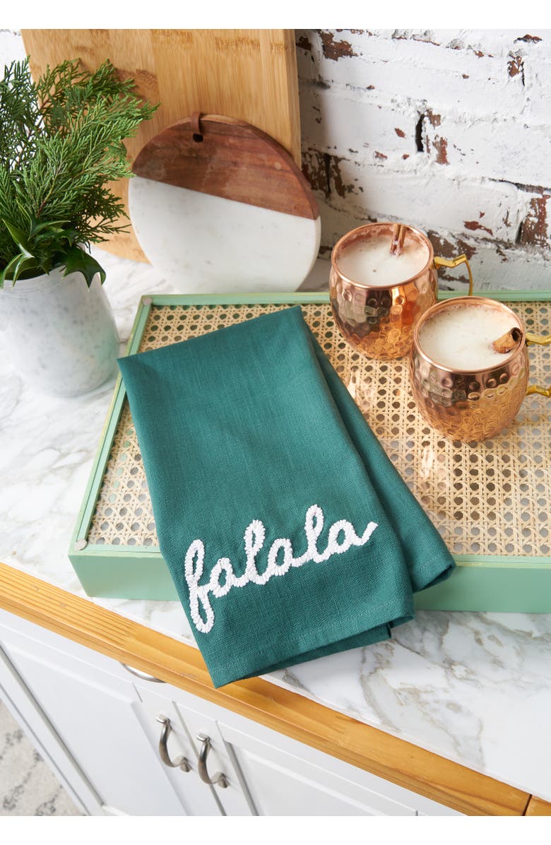 carol & frank A Christmas Holiday Tufted Solid Towel Collection, Alternate, color, Green