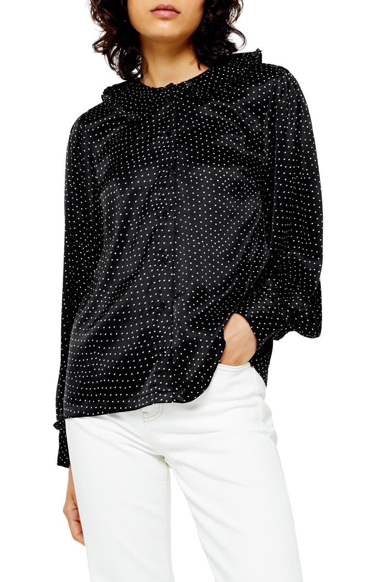 Topshop Peter Pan Collar Shirt, Main, color, 