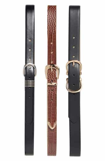 3-for-1 Assorted Faux Leather Belts
