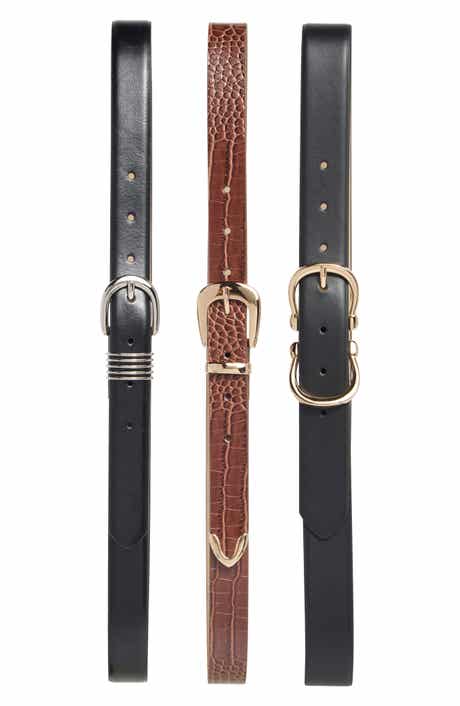 3-for-1 Assorted Faux Leather Belts